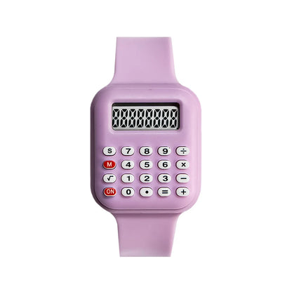2026 New Rubber Strap Children Watch with Calculator Watches for Girls Student Show Time and Date Digital Clock Kids