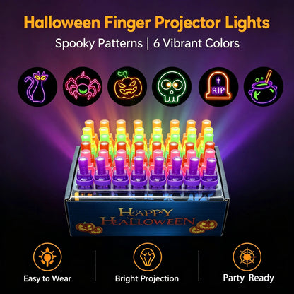 36PCS Halloween LED Finger Lights Neon Party Favors Glow in the Dark Rave Party Supplies Goodie Bag Stuffers Box Prizes