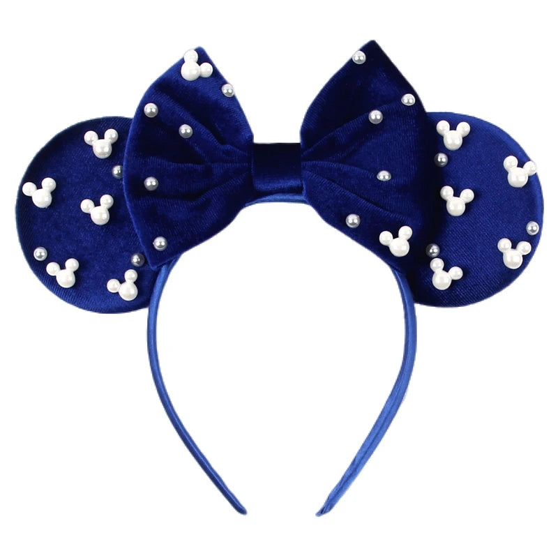 New Trendy Mouse Ears Headband 3.3"Velvet For Girls Soft Bow Hairband Halloween Festival Party Trip DIY Hair Accessories Gifts