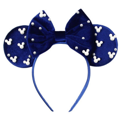 New Trendy Mouse Ears Headband 3.3"Velvet For Girls Soft Bow Hairband Halloween Festival Party Trip DIY Hair Accessories Gifts