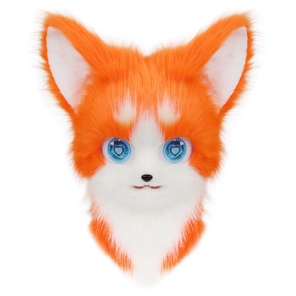 Animal Furry Fursuit Head Mask Plush Cat Fox Mask Costume Props for Halloween Cosplay Party