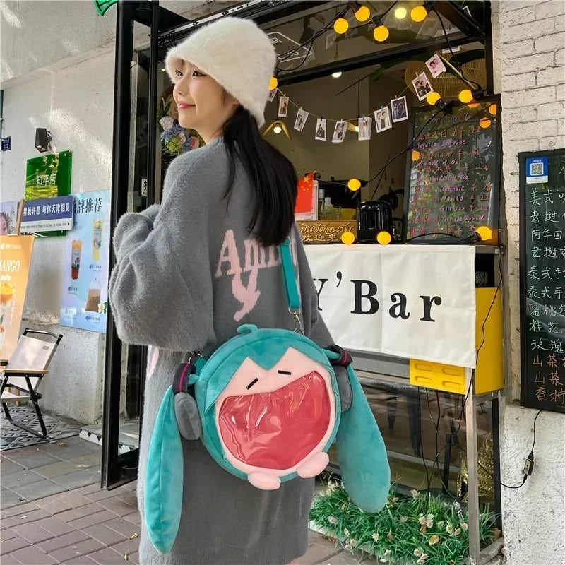 Hatsune Miku Shoulder Bag Backpack Cute Anime Plush Cartoon Kawaii Knapsack Student Bag Packet For Gifts Toys....