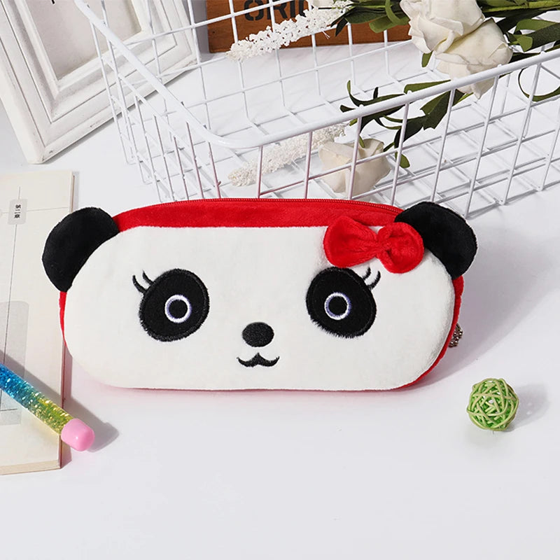 1 PCS 20CM Kawaii Cartoon Animals Plush Pouch Pencil Case Bag Key Chain Coin Purse Wallet Case Pouch Bag School Supplies Gift