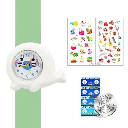 Boys Girls Watches Baby Kindergarten Party Gift Children Study time Toy Wristwatches Slap Bracelet Clock Cartoon Kids Watches