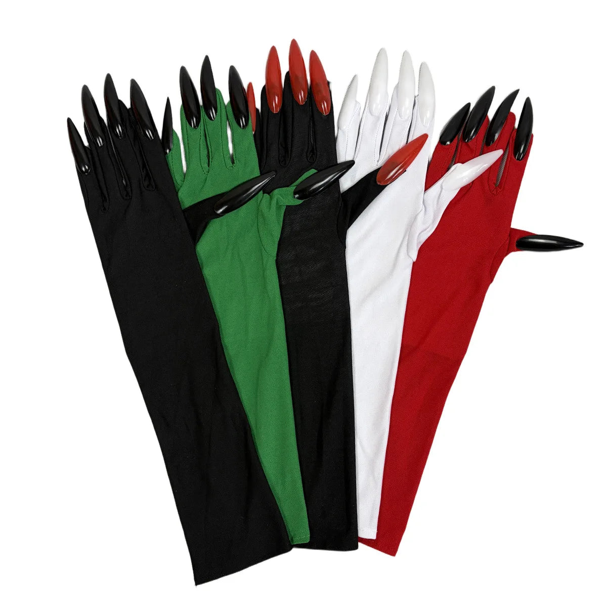 Scary Ghost Claw Halloween Black Green Red Gloves Long Nails Witch for Horror Thriller Cosplay & Costume Performances Accessorie