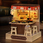 DIY 3D Puzzles Wooden Toy Miniature Dollhouse Handmade Doll House Model Building Kits Coffee House Toys For Xmas Gifts