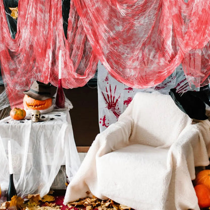10/1pcs Scary Blood Gauze Cloth for Halloween Outdoor Window Wall Bleeding Scary Cloth Gauze Creepy Home Bar Party Spooky Props
