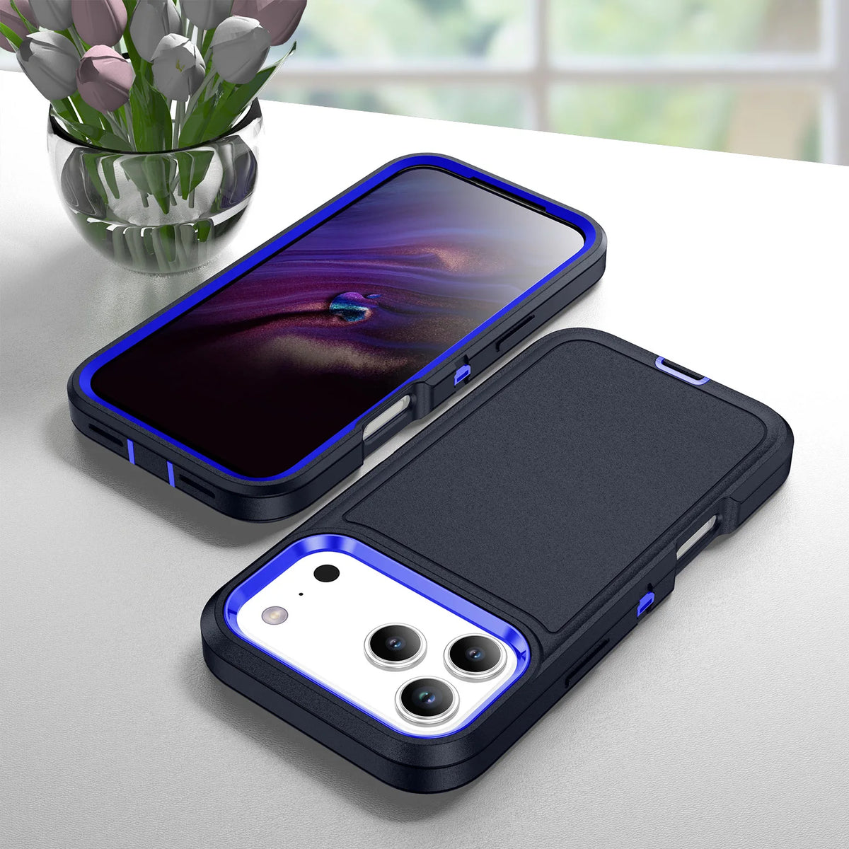 3 in 1 Heavy Armor Defend Phone Case For iPhone 18 17 Air 16 15 14 Plus 13 12 Pro Max  Hard Plastic Frame TPU Back Cover