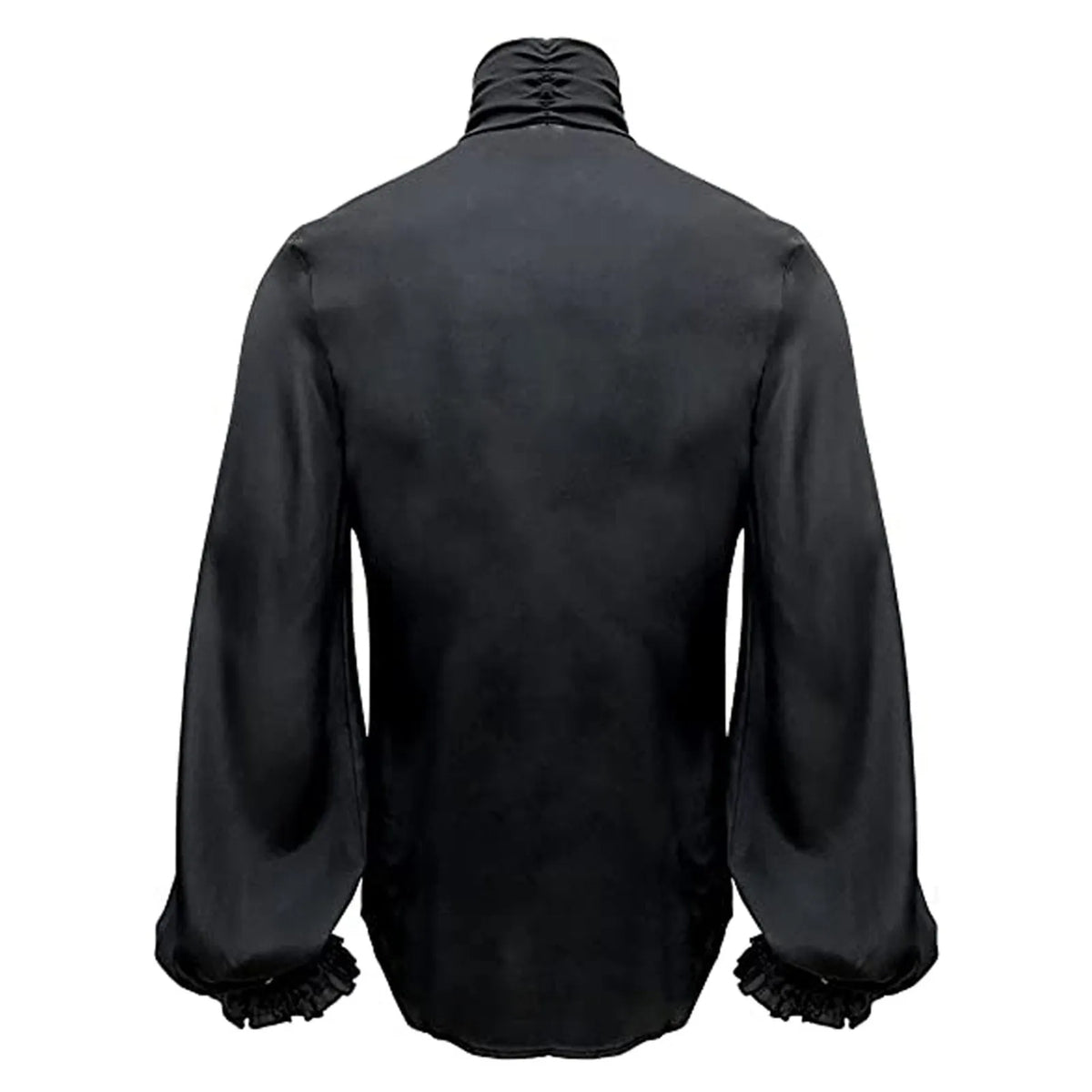 Men Steampunk Shirt Vintage Prince Medieval Renaissance Blouse Male White Black Turtleneck Tops Victorian Cosplay Costumes