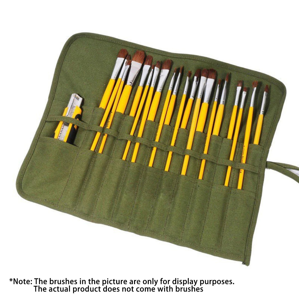 Painting Brushes Canvas Storage Bag, 22 Slots Watercolour and Gouache Brushes Calligraphy Brushes Storage Bag, Roll up Pen Bag