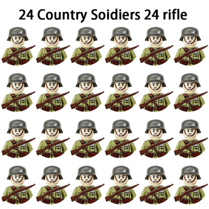 40/set World War II military building blocks National army soldier Character weapon assembly building block Children's toy gifts