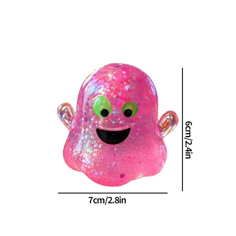 2026 Halloween Maltose Squishy Sequins Glitter Pumpkin Squeeze Balls Anti-stress Slow Rebound Pinch Toy Halloween Party Favors