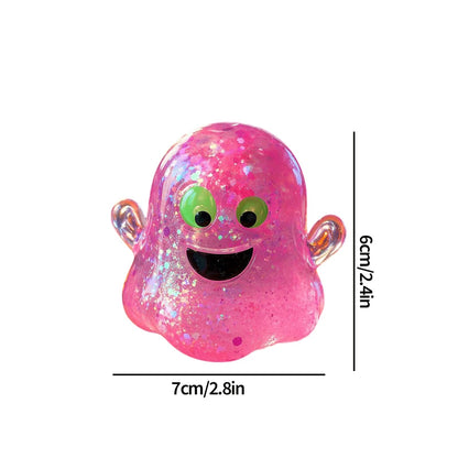 2026 Halloween Maltose Squishy Sequins Glitter Pumpkin Squeeze Balls Anti-stress Slow Rebound Pinch Toy Halloween Party Favors