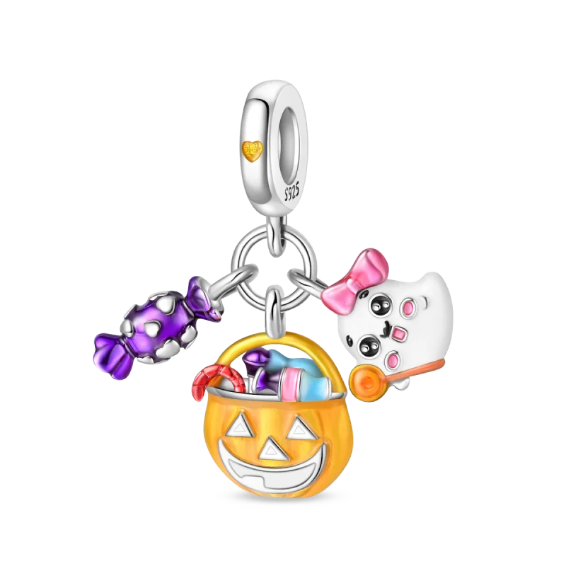 New in 925 Silver Halloween Collection Charm Glowing skull Beads Fit pand 3mm Bracelet DIY Pendant Woman Jewelry 2024 Hot Sale