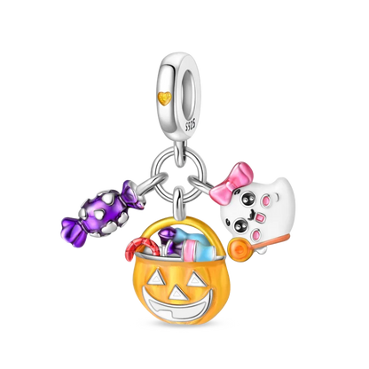 New in 925 Silver Halloween Collection Charm Glowing skull Beads Fit pand 3mm Bracelet DIY Pendant Woman Jewelry 2024 Hot Sale