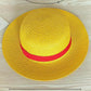 Brdwn Unisex Flat Straw Hat Neck String Cosplay Japanese Cartoon Props Hat