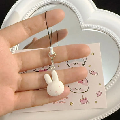 Kawaii Miffy Rabbit Keychain Cute Cartoon Soft and Adorable Girl Heart Cream Bell Cartoon Bag Decoration Best Friend Gift