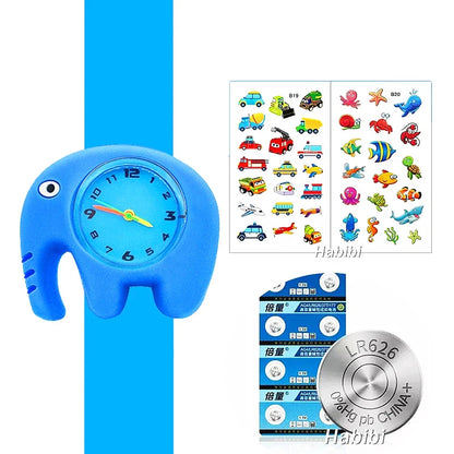 Boys Girls Watches Baby Kindergarten Party Gift Children Study Time Toy Wristwatches Slap Bracelet Clock Cartoon Kids Watches 22