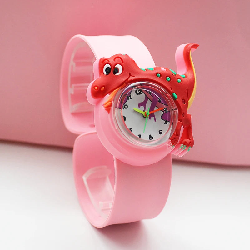 Cartoon Children Watches Baby Study Look The Time Toy Bracelet Kids Slap Watch for Boys Girls Birthday and Christmas Gift Clock