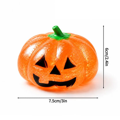 2026 Halloween Maltose Squishy Sequins Glitter Pumpkin Squeeze Balls Anti-stress Slow Rebound Pinch Toy Halloween Party Favors