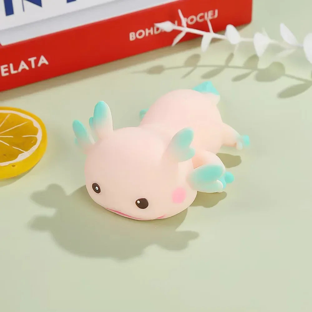 1/4pcs Axolotl Squeeze Ball Cute Fish Relax Cartoon Antistress Squishy Stress Relief Slow Rising For Adult Kids Stretch Toys
