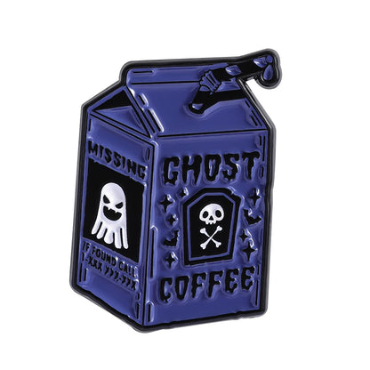 Cartoon Happiness Potion Enamel Pin Matcha Girlie Ghost Coffee Halloween Drink Crush Soda Juice Brooch Lapel Badge Jewelry Gifts