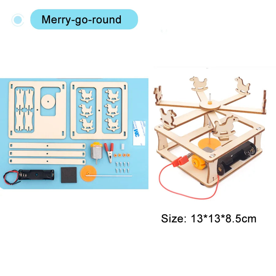 DIY Science Kit Educational STEM Kits Car Dinosaur Model Technologia Experimental Tool Wood Puzzle Games School Supply