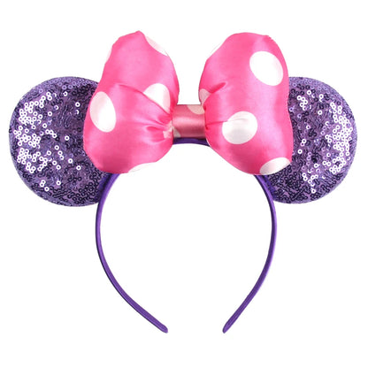 2023 Mouse Ears Headband For Kids Adult Halloween Spider Sequins Bow Hairband Festival Party Cospaly DIY Hair Accessories