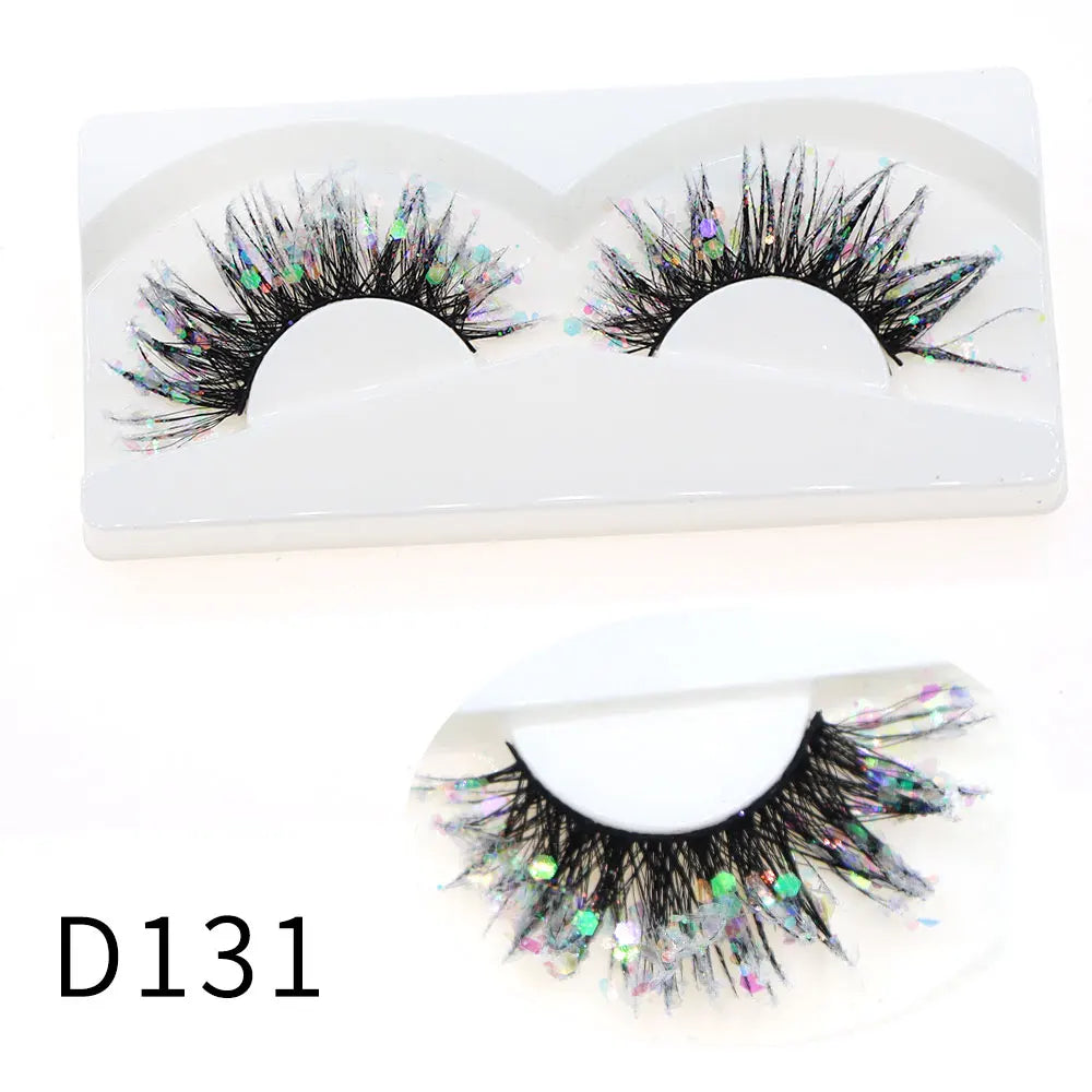 1 Pair Halloween Style Dreamy Sequins Glitter False Eyelashes Whole Strip Fluffy DIY Lashes Cosplay Stage Eye Makeup