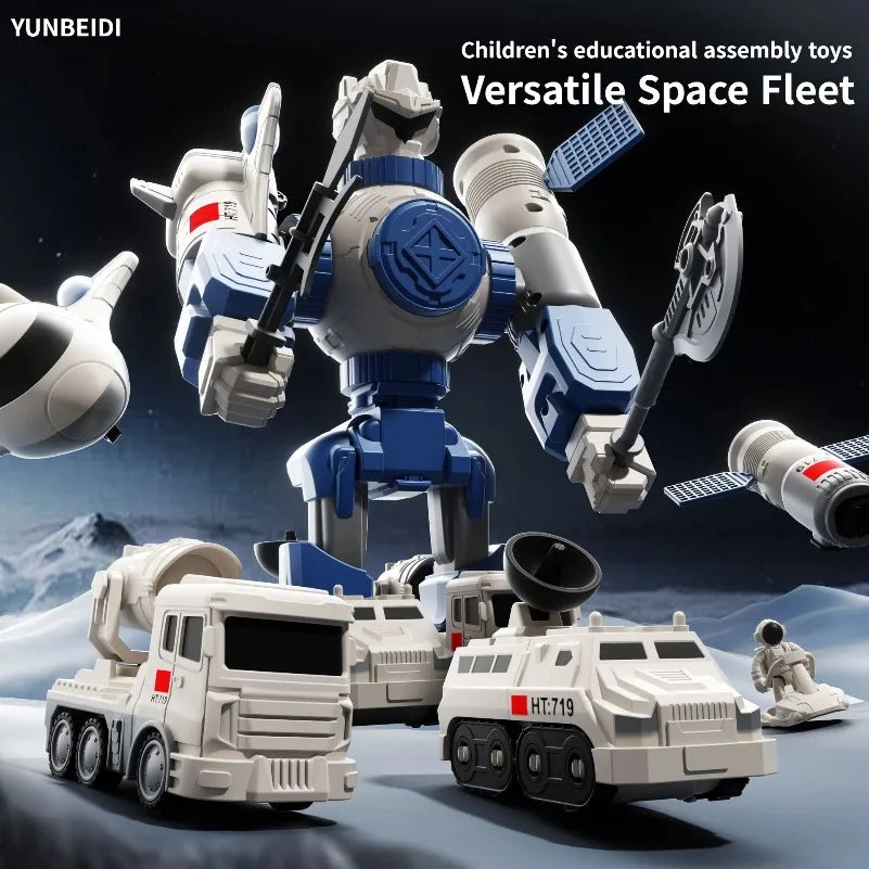 Children's Magnetic Deformation Engineering Car Robot Building Block Toy Set Multi Style Puzzle Assembly Machinery Mech Toy Gift
