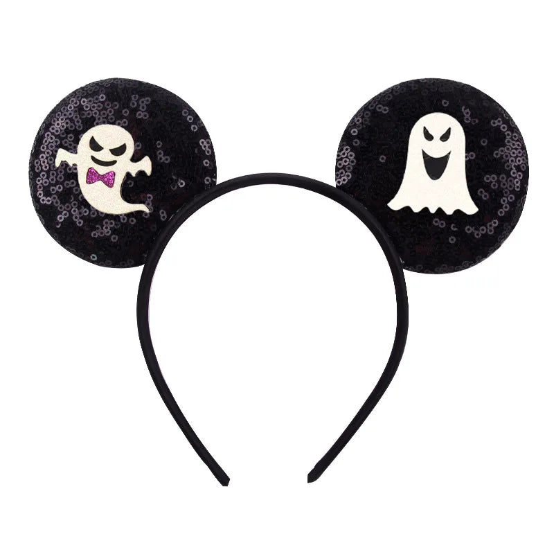 2026Latest Mickey Minnie Ear Headband Sequin Bows For Girl Adult Kids Halloween Party Cosplay Hair Accessories Princess Hairband
