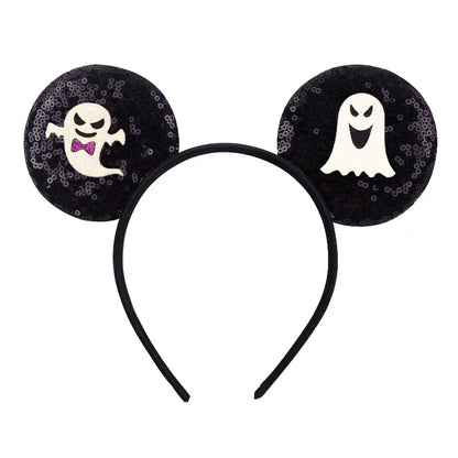 2026Latest Mickey Minnie Ear Headband Sequin Bows For Girl Adult Kids Halloween Party Cosplay Hair Accessories Princess Hairband