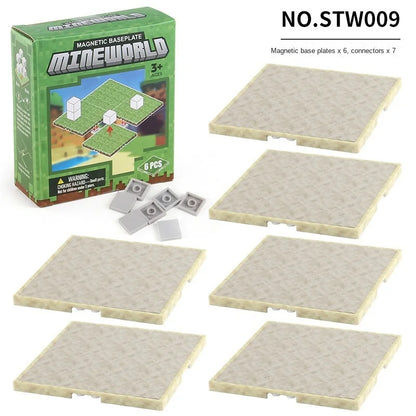 Magnetic Base Plate Variety Baseplates Match Mine World Magnetic Building Blocks Toys for Boys and Girls 3+ DIY Children Toy