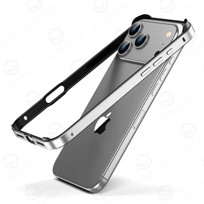 Light Hybrid Silicone Frame Aluminum Metal Case For iPhone 18 17 16 15 14 13 Pro Max Air Better Heat Bumper Alloy Accessories