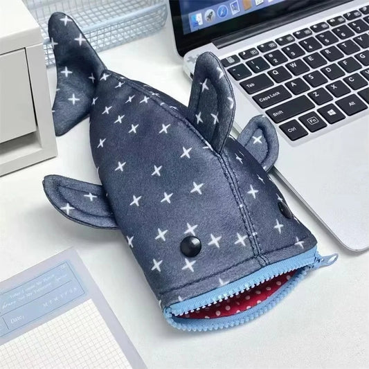 Cute Shark Pencil Case, Large Capacity Multi-functional Stationery Box, Creative Ins Style Pouch for Boys & Girls