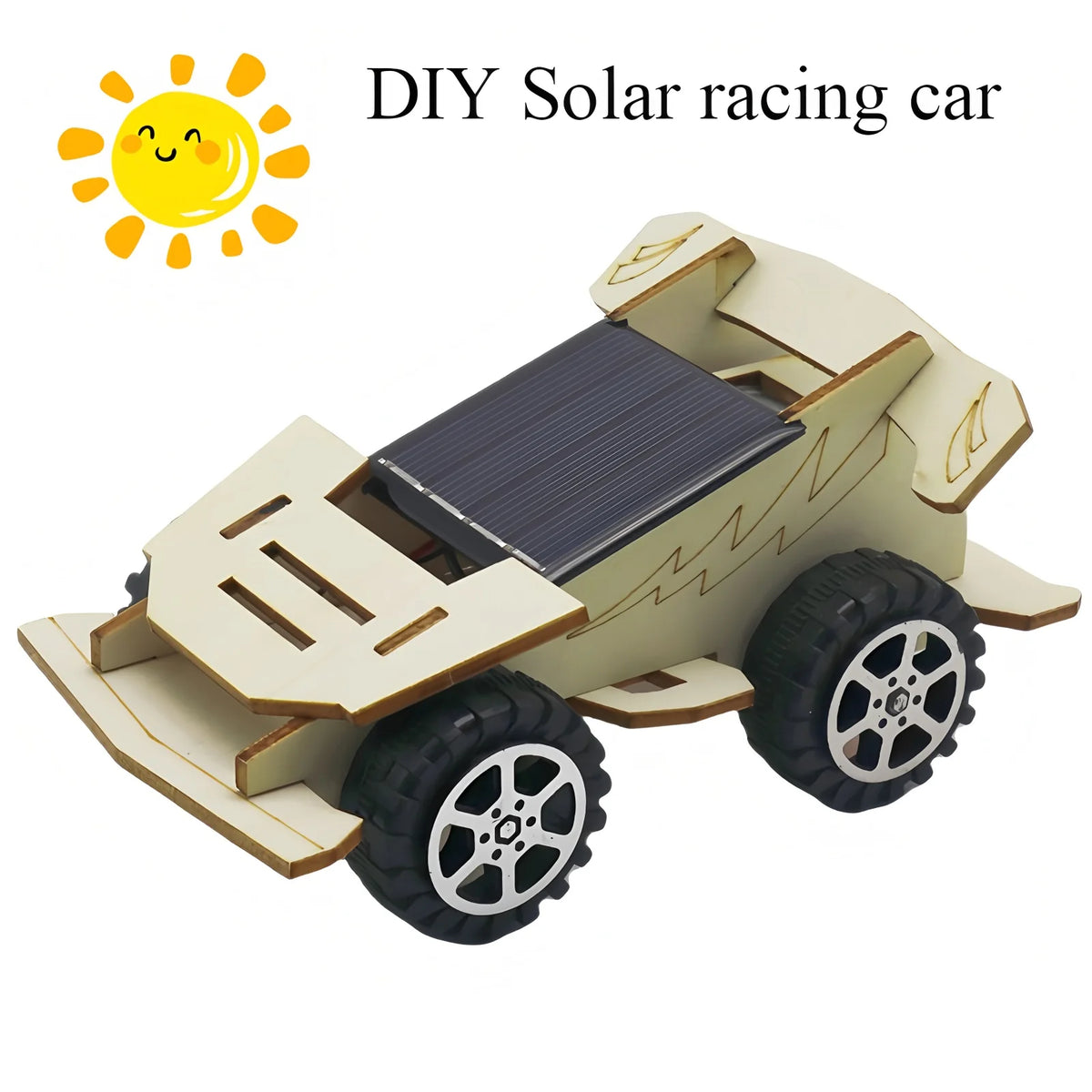 Solar Car Lunar Exploration Vehicle Children's Diy Hand-Assembled Model Diy 3d Wooden Puzzle Science And Education Toys