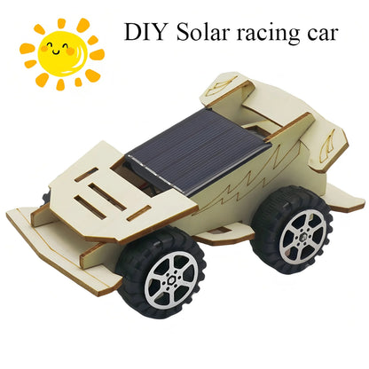Solar Car Lunar Exploration Vehicle Children's Diy Hand-Assembled Model Diy 3d Wooden Puzzle Science And Education Toys