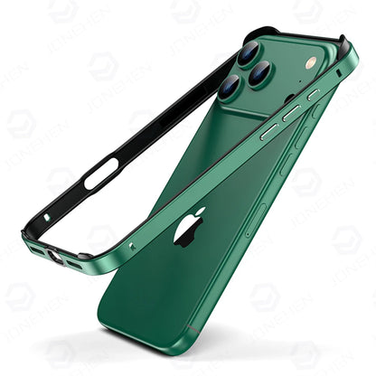 Light Hybrid Silicone Frame Aluminum Metal Case For iPhone 18 17 16 15 14 13 Pro Max Air Better Heat Bumper Alloy Accessories
