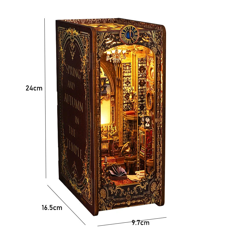 DIY Book Nook Kit Miniature Doll House With Furniture 3D Puzzle Model Building Wooden Bookshelf Bookend Toy Adults Birthday Gift