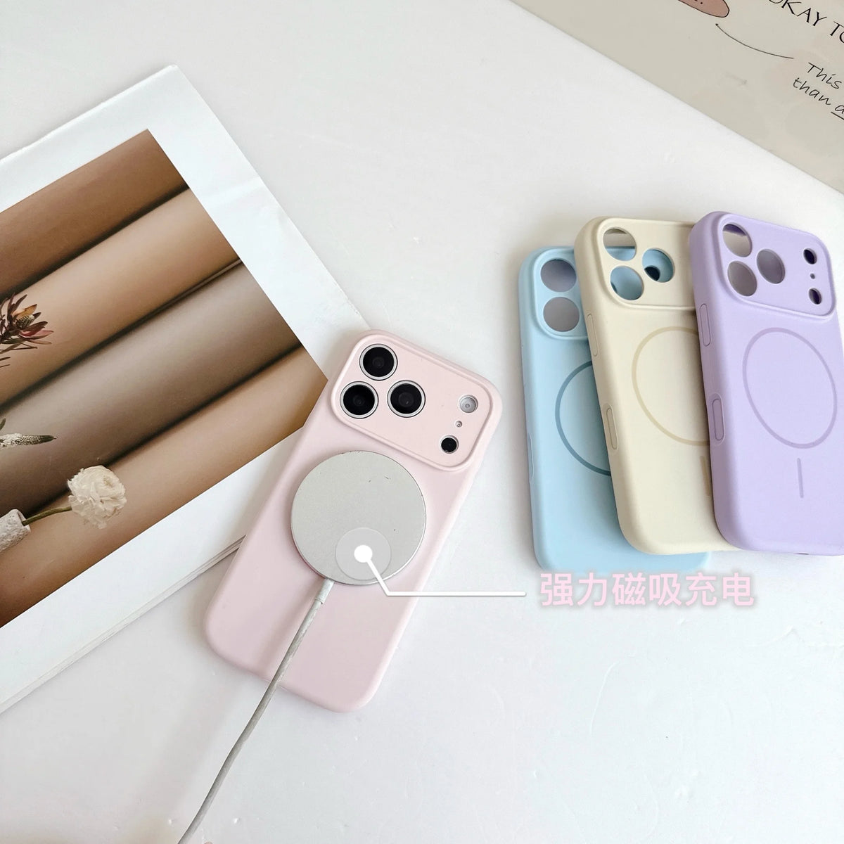 dark cherry Magnetic Liquid Silicone Case For iPhone 18 17 16 15 Pro Max Magsafe Wireless Charging Protection Phone Back Cover