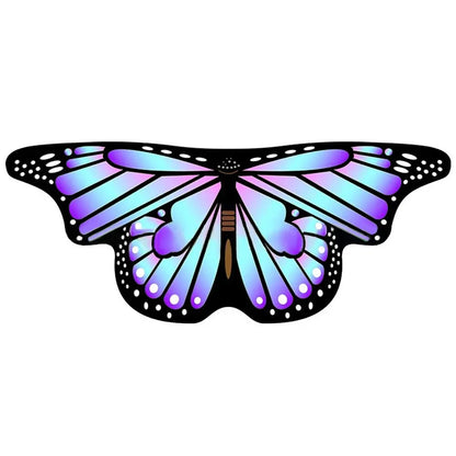 Kids Butterfly Wings Cape Girls Fairy Shawl Pixie Cloak Fancy Colorful Dress Costume Gift  Party & Holiday DIY Decorations