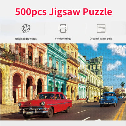 1 Box 500 Pieces 46*28cm Jigsaw Puzzles 500 Pieces Cardboard Picture Landscape Oil Painting Art Puzzles Family Games