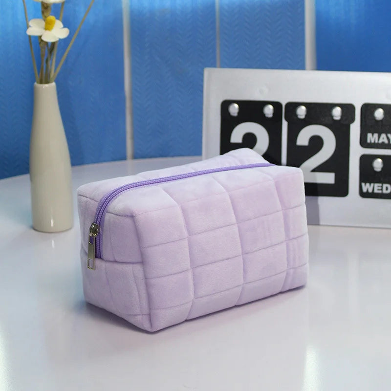 Kawaii Pencil Case Creative Pillow Bag Large Capacity Short fluff Bag for Girls School Supplies Stationery Box Cosmetic Bag