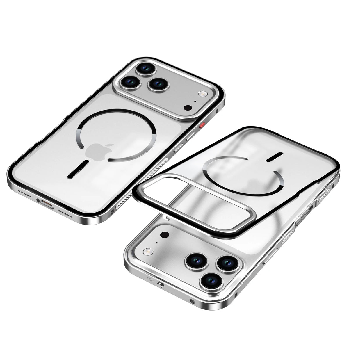For Magsafe Matte Backplane 2in1 Magnetic Phone Case for iPhone 18 17 Pro Max 18Pro Aluminum Alloy Buckle Border Removable Cover