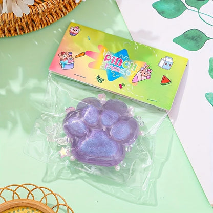 1Pc Squishy Transparent Cat Claws Squeeze Toys Kids Adult Soft Pinch Pop Fidget Toys with Butterfly Beads Halloween Christmas