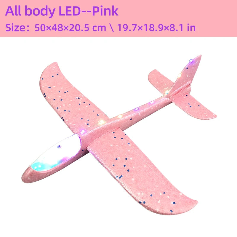 50/33CM Big Flash Glider Foam Plane Hand Throw Light Inertial LED AirPlane Outdoor Launch Fun of Kids Toys for Children Boy Gift