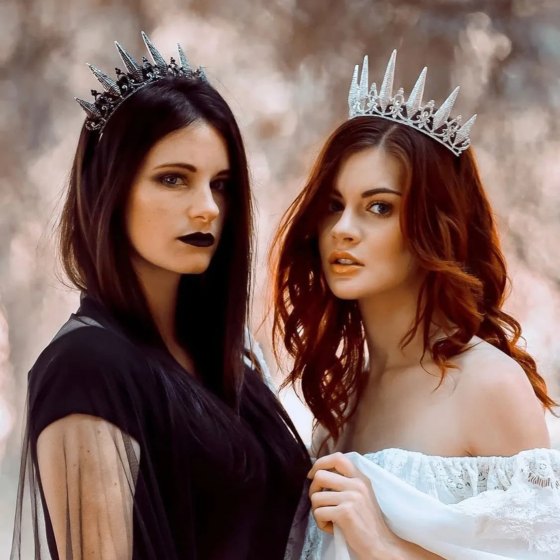 Baroque Black Silver Color Crystal Rhinestone Tiaras And Crowns For Women Bride Halloween Party Hair Accessories