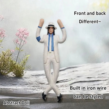 Michael Jackson Plush Doll With Wire Frame Poseable Figure Movable Joints Abstract Toy Fan Collectible Gift Home Decor