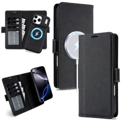2 in 1 Wallet Case For iPhone 18 17 Promax Air 16 Pro Max 15 Plus 14 13 12 iphone17 Cards Slot Leather For Magsafe Phone Cover