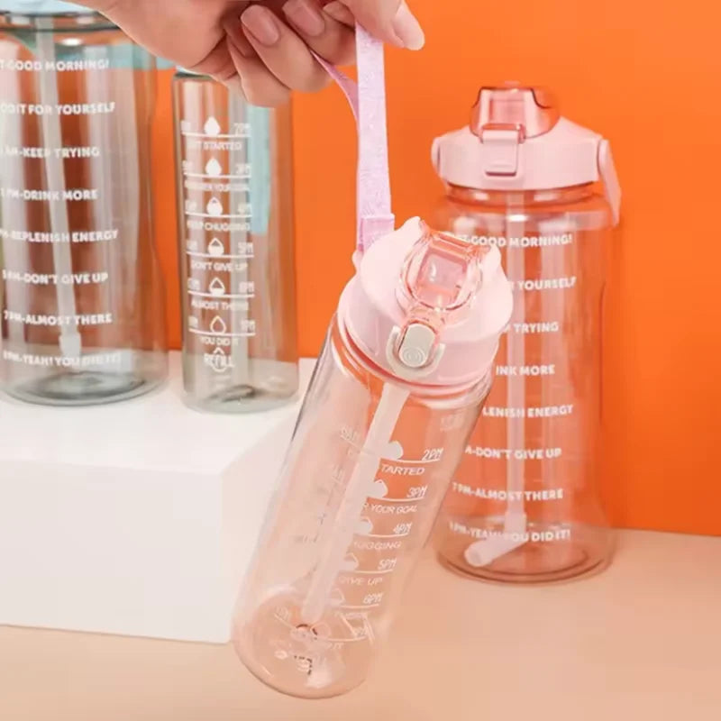 750ML Large Capacity Sports Water Bottle Leak Proof Colorful Plastic Cup Drinking Outdoor Travel Portable Gym Fitness Jugs